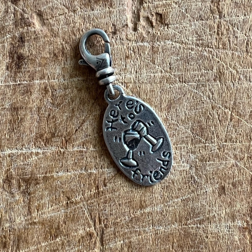 Silpada Sterling Silver Here's to Friends Girlfriends Cocktails Cheers C…